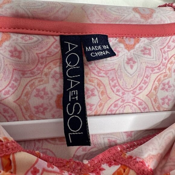 Aqua et Sol Swim Coverup Pockets Pink Size M - Picture 2 of 10